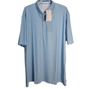 NWT | EAGEGOF Men's Blue Checked Pattern Golf Polo Shirt Short Sleeve | 2XL